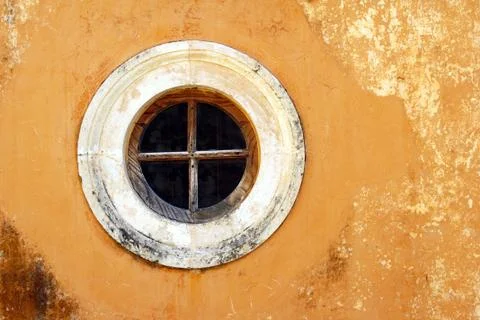 Round window orthodox monastery Stock Photos