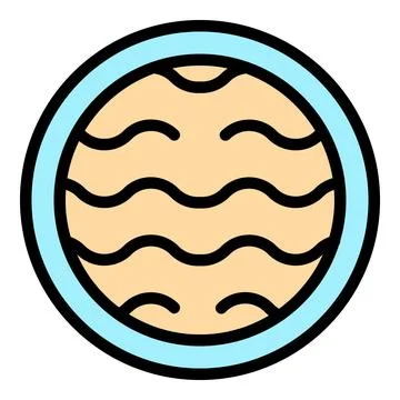 Round window showing wavy beige surface with blue frame イラスト素材
