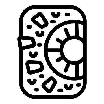 Round window in stone wall of old building line icon vector Ilustración de archivo