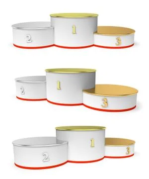 Round winners podium with empty places closeup Illustrazione stock