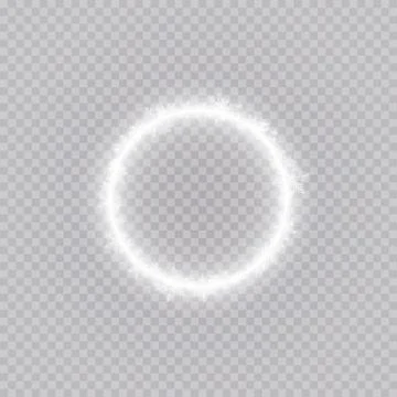 Round winter snow frame border with stars, sparkles and snowflakes on Stock Illustration