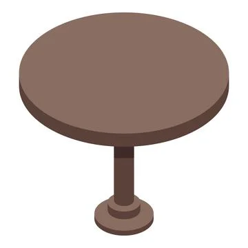 Round wood table icon, isometric style Stock Illustration