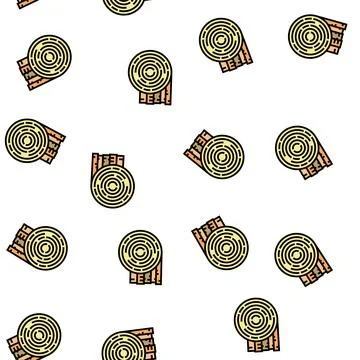 Round wood vector seamless pattern Stock Illustration