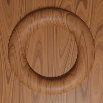 Round wooden frame background with empty space for text, 3d render Stock Illustration