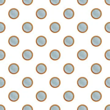 Round wooden sieve seamless pattern on white background Stock Illustration