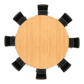 Round wooden table Illustrazione stock