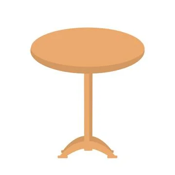 Round wooden table. Stock Illustration