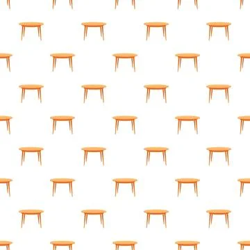 Round wooden tables seamless pattern on white background 库存插图
