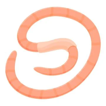 Round worm icon cartoon vector. Soil compost Stockillustratie