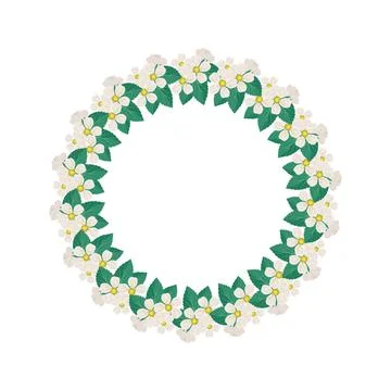 Round wreath of cherry or apple tree Stock Illustration