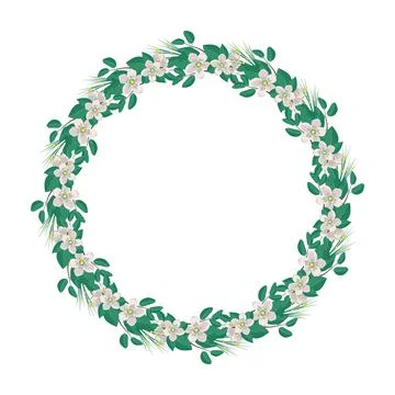 Round wreath of cherry or apple tree Stock-Illustration
