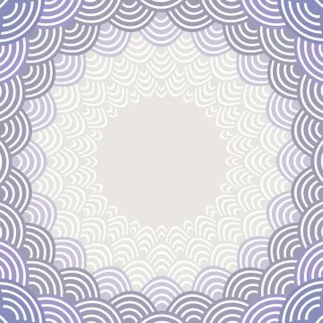 Round Wreath composition frame for your text. fish scales simple Nature backg Stock Illustration