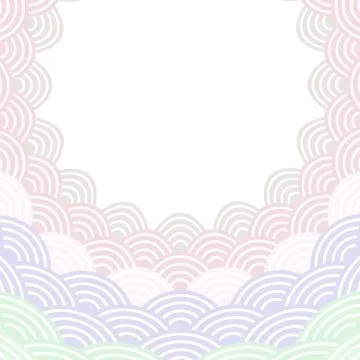 Round Wreath composition frame for your text. fish scales simple Nature backg Stock Illustration