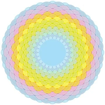 Round Wreath composition rainbow frame. fish scales simple Nature background  Stock Illustration