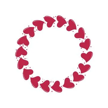 Round wreath of hearts. Stock Illustration