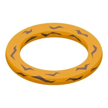 Round yellow float with black stripes floating on water Stock Illustration