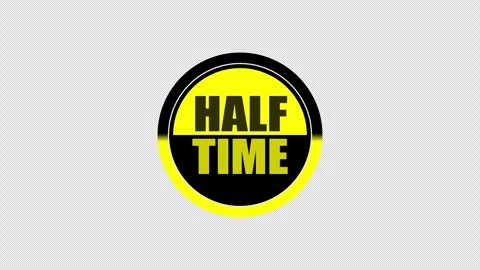 A round yellow half time badge on a white background. Stock Footage 337081002