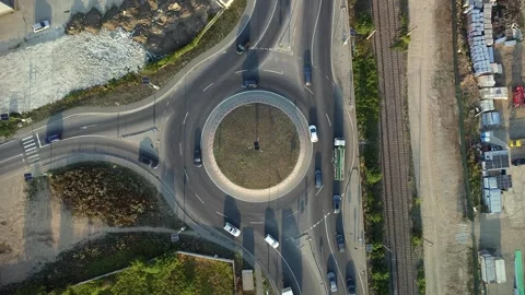 Roundabout from above Stock Footage 247361340