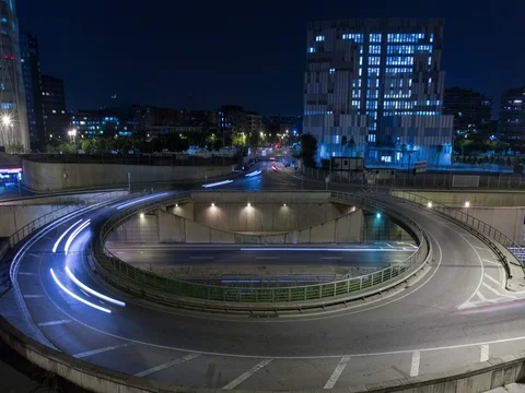 Roundabout above highway.Time Lapse Stock Footage 69881689