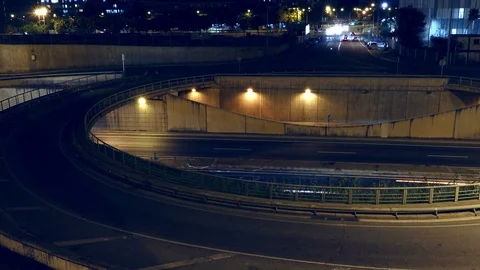 Roundabout above highway.Time Lapse Stock Footage 69965588
