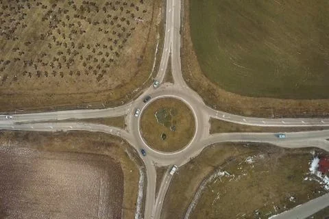 Roundabout from above Stock Photos