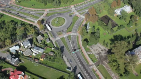 Roundabout aerial Video stock 1071506