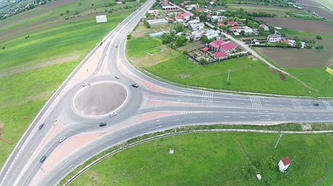 Roundabout aerial Video stock 50348186