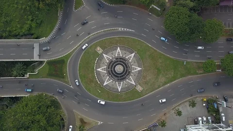 Roundabout aerial view Stock Footage 100318063