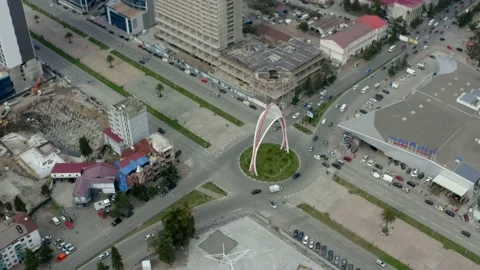 Roundabout auto, aerial view Stock Footage 152017463