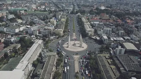 Roundabout in Bangkok Stock Footage 85036846