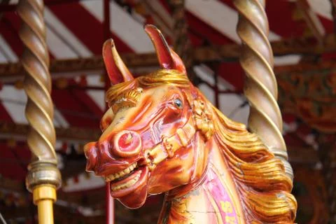 Roundabout Carousel Horse. Stock Photos