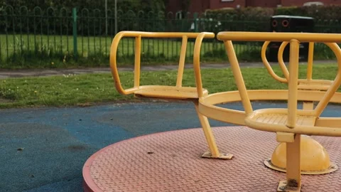 Roundabout in the children's playground Stock Footage 154248667