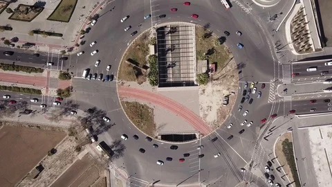 Roundabout city traffiC Stock Footage 104809188