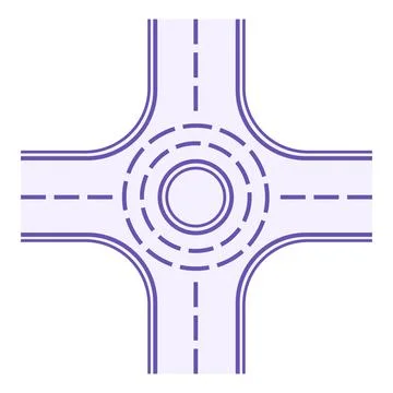 Roundabout Color Icon. Vector Icon. One-Way Road Around. Roundabout Interse.. Stock Illustration