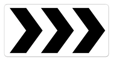 Roundabout directional arrow sign, two arrows, R6-4a, US road sign Stock Illustration