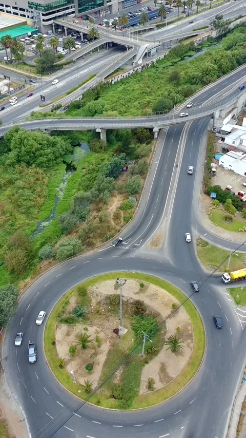 Roundabout drone view Video stock 326357856
