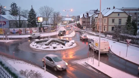 Roundabout in enns, upper austria Stock Footage 147316959