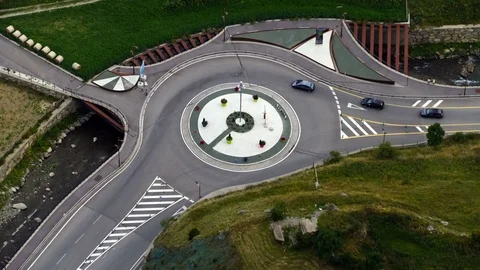 Roundabout of highway, top view.Time Lapse Stock Footage 83178729