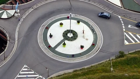 Roundabout of highway, top view.Time Lapse Stock Footage 83179920