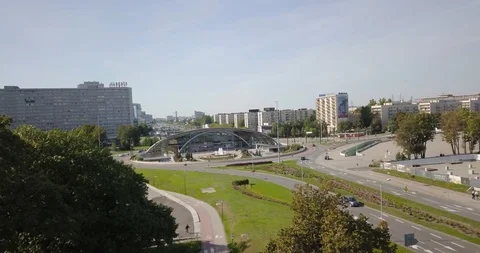 Roundabout in Katowice Jerzy Zi?tek. Monument of Silesian Insurgents Stock-Footage 121361614