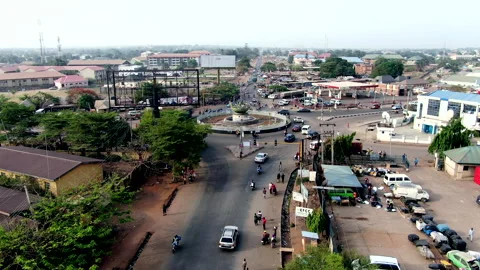 The roundabout in Makurdi Town with the ... | Stock Video | Pond5