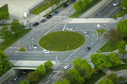 Roundabout in Munich Stock Photos
