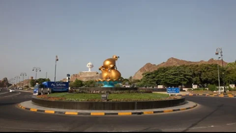 Roundabout in Muscat, Oman Stock Footage 8508913