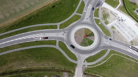 Roundabout photographed from above. Stock Footage 153067342