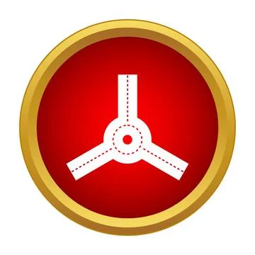 Roundabout road intersection navigation system icon button イラスト素材