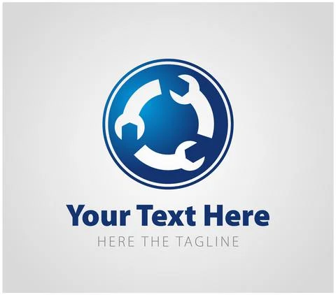 Roundabout road sign with wrenches instead of arrows. Road junction. Ready logo Stock Illustration