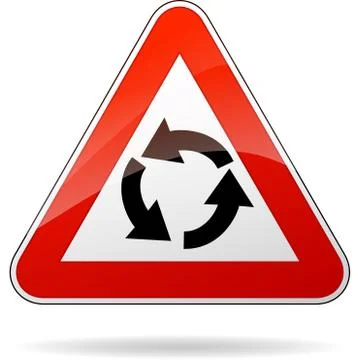 Roundabout sign Stock Illustration