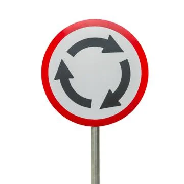 Roundabout sign isolate Stock Photos