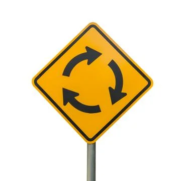 Roundabout sign isolate Stock Photos