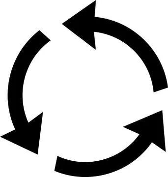 Roundabout sign or reload icon vector. Illustrazione stock